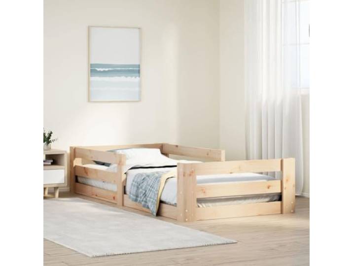YUOTYRKTEJRSG Massives Kiefernholz Lattenrost Bettgestell 70x140 cm Braun Massivholzbett ohne Matratze 70x140 cm Kiefernholz Stabiler Bettrahmen mit Lattenrost für Kinderzimmer Jugendzimmer