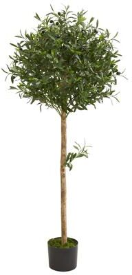 Nearly Natural 5' Olive Topiary Artificial Tree - h: 5 ft. w: 15 in. d: 15 in