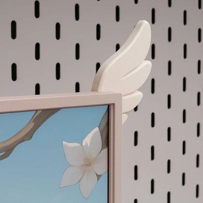 Uplift Essentials 3D Printed Monitor Wing Ornaments   Kawaii E Sports Room Decor & Creative Gift white