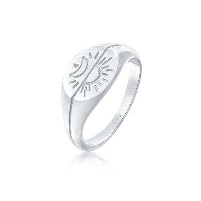 Silberring ELLI "Ring Elli Sonne Mond 925 Silber" Gr. 56, silber, Fingerringe, Damen, 56, Silber 925 (Sterlingsilber), Silberring