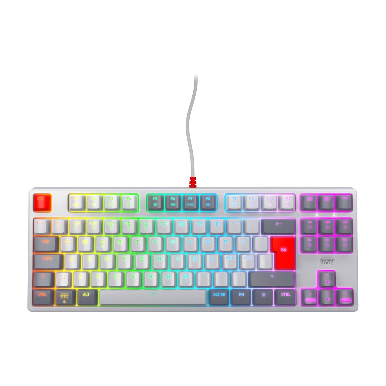 Cherry Xtrfy K4V2 TKL keyboard, retro, NOR Keyboard Corded / Mechanical / MX Red
