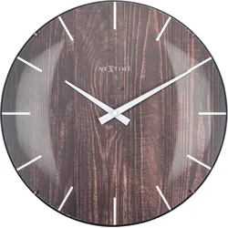 Wanduhr Edge Wood Dome Braun