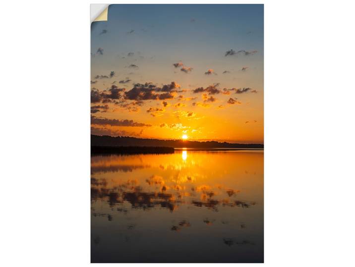 Wandbild ARTLAND Sonnenaufgang in Seedorf am Schaalsee , orange (farbe bild(er): orange), B:20cm H:30cm, Bilder, Wandbild, als Alubild, Leinwandbild, Poster, Wandaufkleber in verschied. Grössen