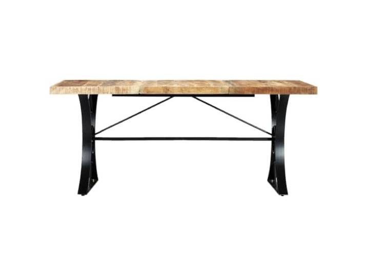 HBBMGYD Esstisch, 180 x 90 x 76 cm, Mangoholz, massiv Massives Mangoholz, Stahlbeine, Industriestil, handgefertigt, einfache Montage, einzigartige natürliche Maserung