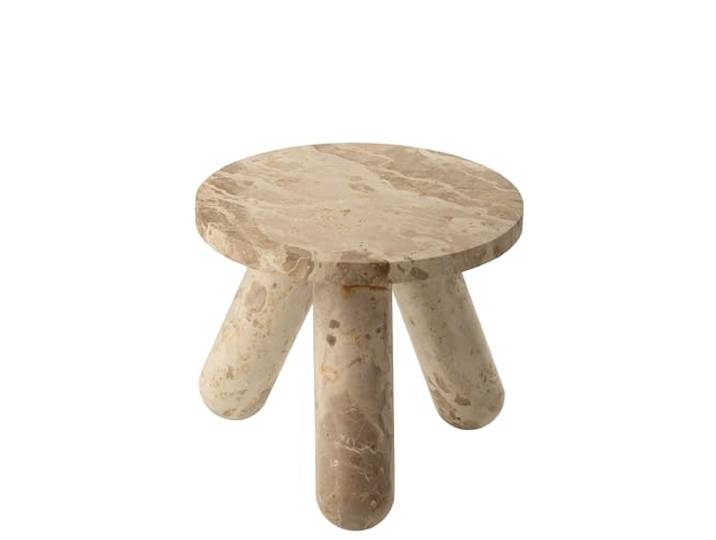 J-line Beistelltisch Rund Marmor - Stein - Beige