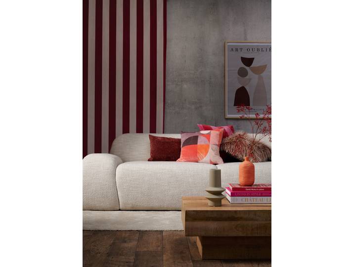 Coussin de décoration Yann Rouge/Rose foncé 46 x 46cm Polyester