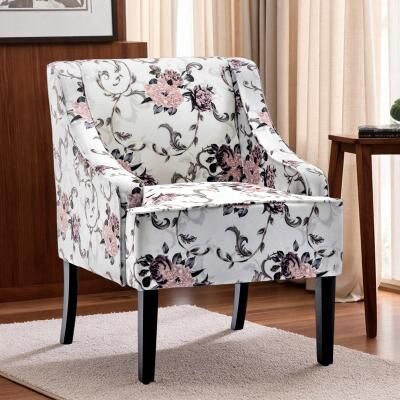 "20.5"" Polyester Versatile Side Chair with Recessed Arms and Tapered Front Legs and Flared Back Legs"