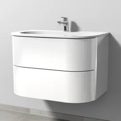 Sanipa 4balance Waschtisch-Set mit Keramik-Waschtisch und Unterbau, Weiß-Glanz, DL40278 DL40278