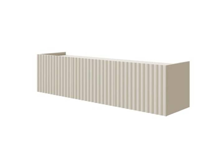 Selsey Meuble TV Suspendu Fiorra 37x144x38,3cm - TV Lowboard Cashmere - Hängend - Moderne Eleganz - Raffiniertes Design - 3 Fächer - Integrierter Kabeldurchgang - Selbstmontage - Holzoptik Beige/Grau