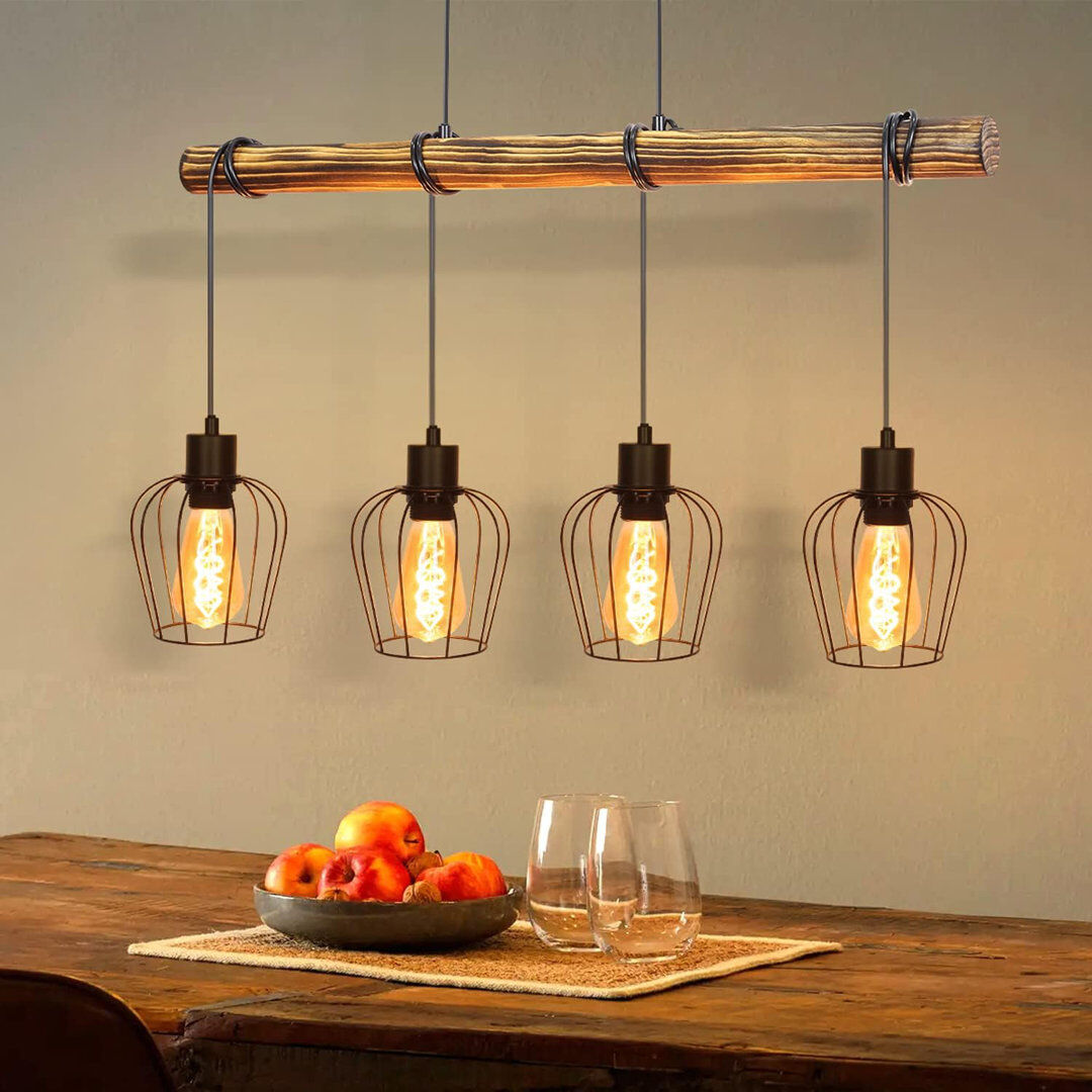 Borough Wharf 4 - Light Matte Black Pendant Matte Black 80cm W