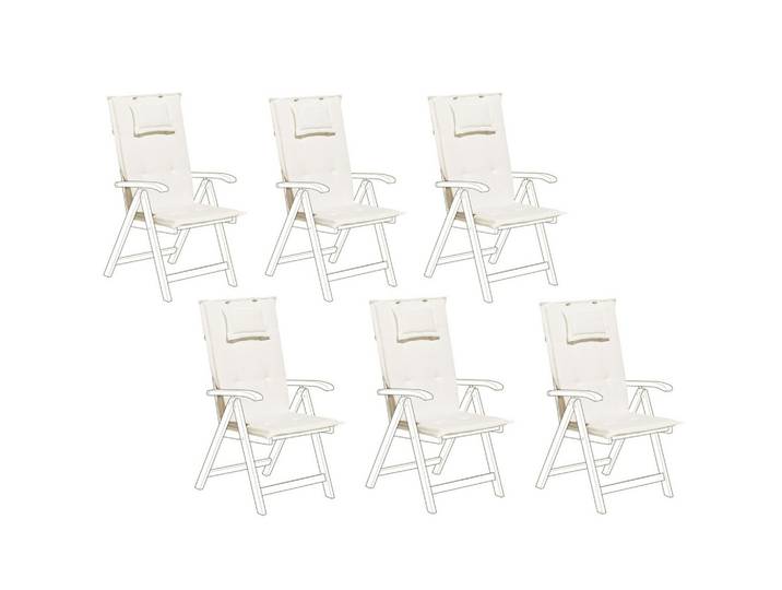 SITZAUFLAGEN 6ER SET Weiß Toscana