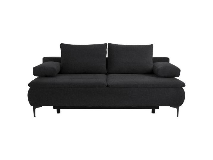 Boxspringsofa, Anthrazit, 204x100 cm, Textil, 2-Sitzer & Schlaffunktion, Modern, Novel