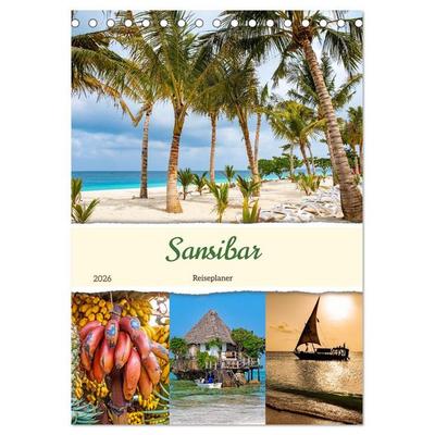 Sansibar - Reiseplaner (Tischkalender 2026 DIN A5 hoch), CALVENDO Monatskalender