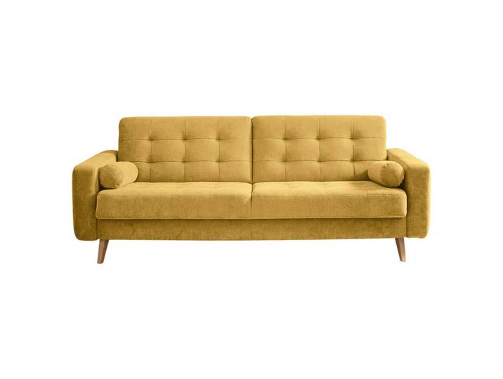 Mid.you Schlafsofa, Gelb, Holz, 222x86x90 cm, Wohnzimmer, Sofas & Couches, Schlafsofas, Klappsofa