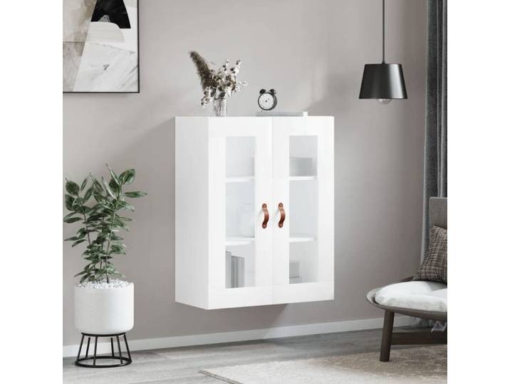 Buffet bas - JILI - Blanc Armoire murale - pour salon - blanc brillant 69 5x34x90 cm FR184