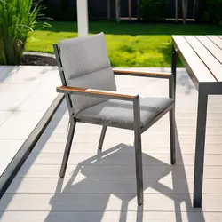 HOME DELUXE Gartenstuhlauflage SEDERA Grau - 2er Set