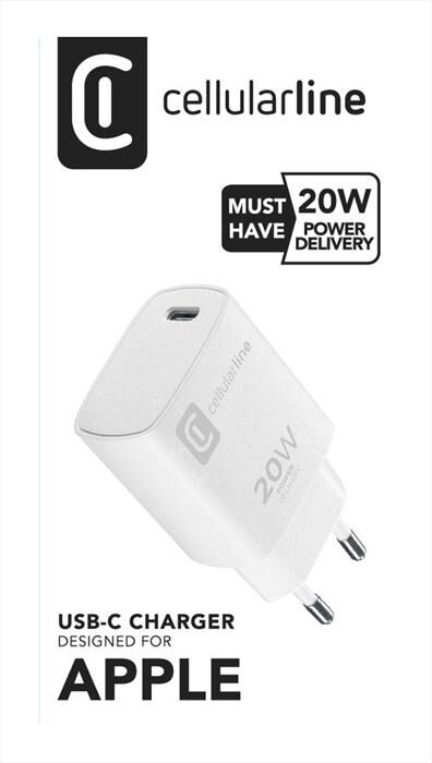Cellular Line Caricatore Da Rete Achiphusbcpd20smlw-bianco