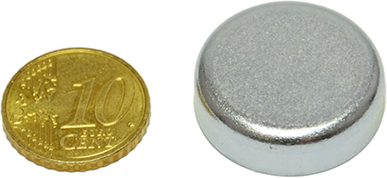 SPRINTIS 28 Unités - Aimants en pot en ferrite à coller 25 mm, ferrite, acier, argent