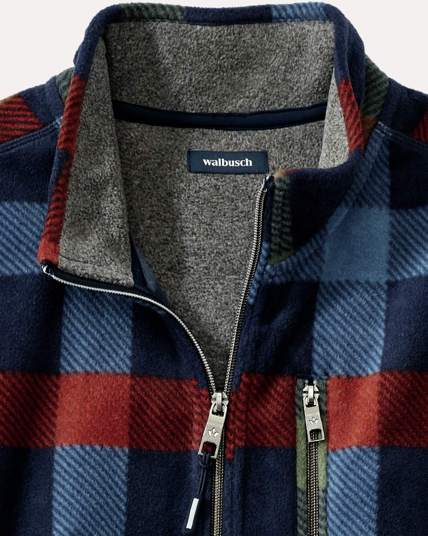 Walbusch Huskyfleece Jacke, noch offen: Größenlauf, Farbe Blau, 50, wärmendes Microfleece Anti-Pilling-Ausrüstung Herren