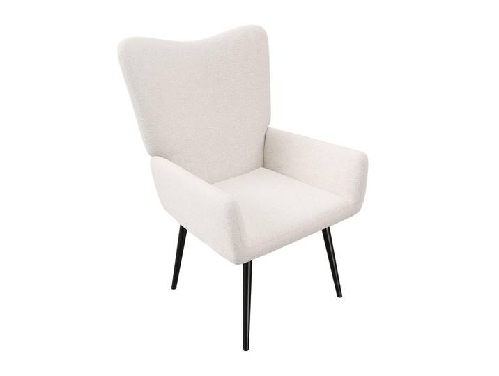 Juskys Ohrensessel Odense Bouclé Grau, Beige, 68x95x73 cm, Wohnzimmer, Sessel, Ohrensessel