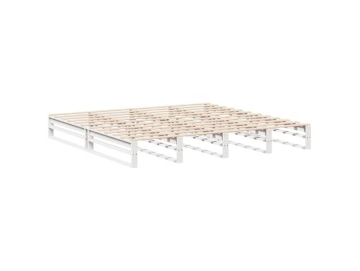 KTHLBRH Bettgestell weiß 200 x 200 cm Massivholz Kiefer Lattenrost inklusive Lattenrost, stabile Struktur, einfache Montage