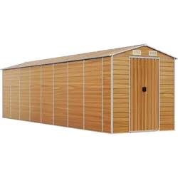 Helloshop26 - Gartenhaus Geräteschuppen Geräteschuppen Gartenhäuschen robuster Geräteschuppen hellfarbig 191 x 725 x 198 cm 02_0022295