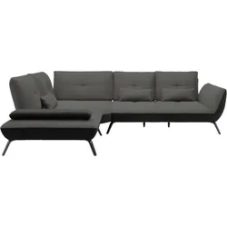 Wohnlandschaft Trendy Anthrazit/Schwarz