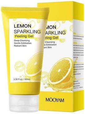 Inspired Living Lemon Sparkling Peeling Gel Face Exfoliator Brightening Dead Skin Remover For Smooth, Clear Skin Lemon Sparkling Peeling Gel Face Exfoliator Brightening Dead Skin Remover For Smooth, Clear Skin