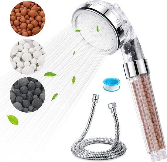 Moderne waterbesparende handdouche met chroomafwerking en schroefaansluiting