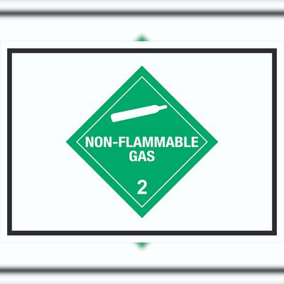 HB-Druck Schild nicht entzündliches Gas Symbol non-flammable hochkant A0 (841x1189mm)