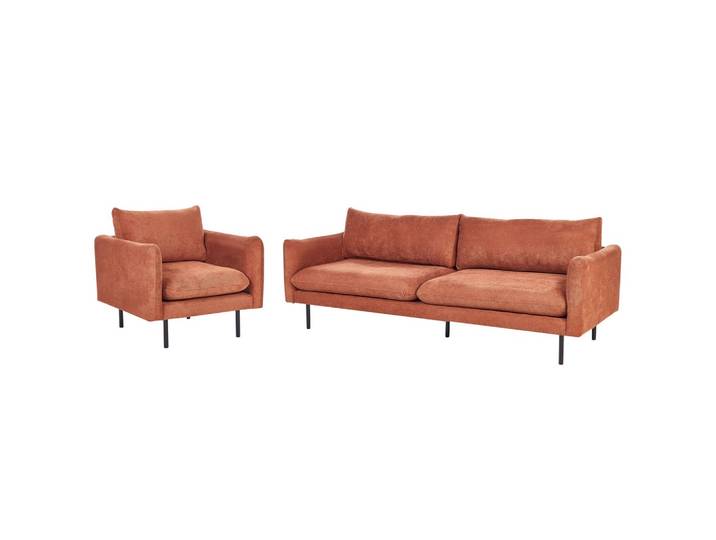SOFA-SET 4-Sitzer Chenillegewebe Goldbraun Vinterbro