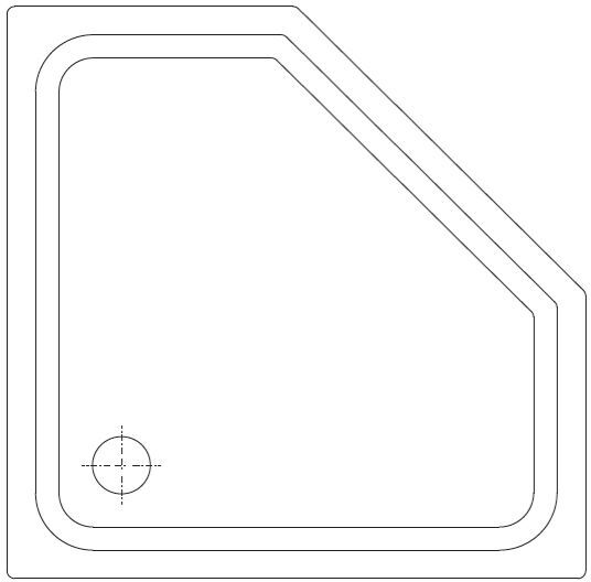Caribia 5-Eckdusche Floorline 100 x 100 x 3 cm