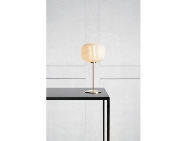 Sober Tischleuchte Brushed Brass/White - Markslöjd - Wohnzimmer - Glas