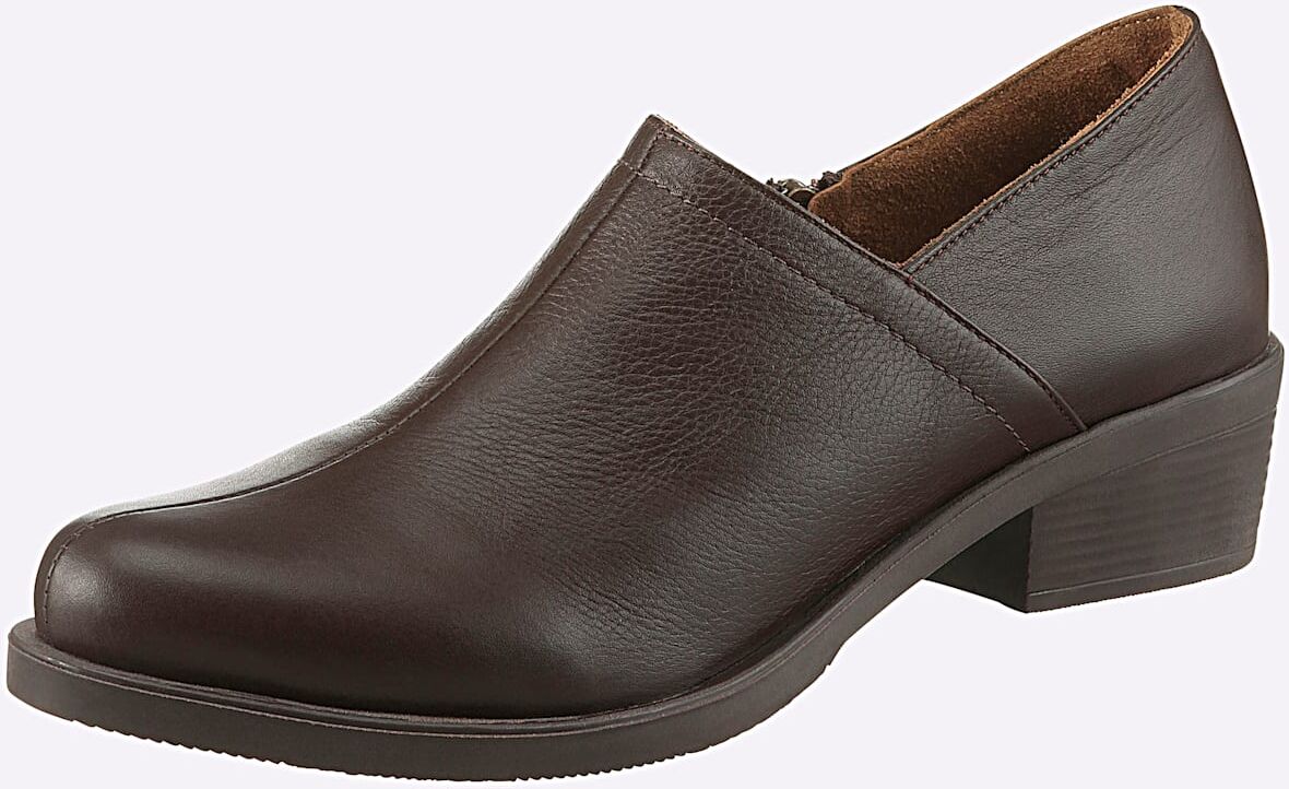 Stiefelette ANDREA CONTI, Damen, Gr. 37, Leder, braun (dunkelbraun), Glattleder, Leder, Rindsleder, Schuhe Stiefelette dunkelbraun 37, Leder