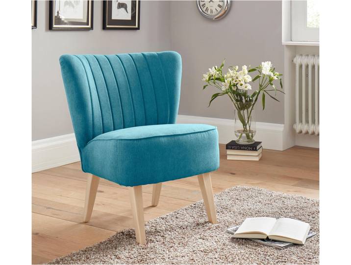 Sessel, Blau, 64x81x66 cm, Luxus-Microfaser, Modern & Retro, Inosign