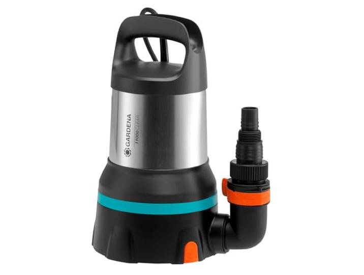 Gardena schoon-water-dompelpomp 11000 aquasensor: Ontwateringspomp met een innovatieve aquasensor, capaciteit van max. 11.000 l/u, vlakafzuiging tot 1 mm, snelkoppelingssysteem, 450 W (09034-20)