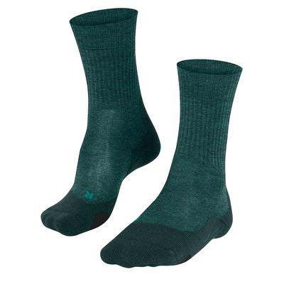 Wandersocken FALKE "TK2 Explore Wool", Herren, Gr. 44-45, grün (holly), Materialmix, normal, Socken, hoher Komfort im Mittelgebirge, atmungsaktiv, schnelltrocknend