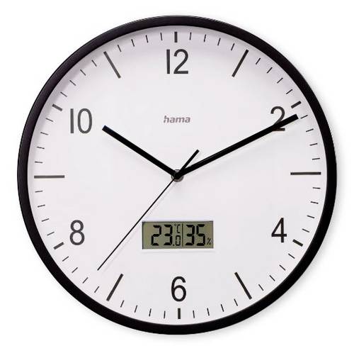 Hama 00185887 Funk Wanduhr 35cm x 350mm x 350mm x 40mm Schwarz