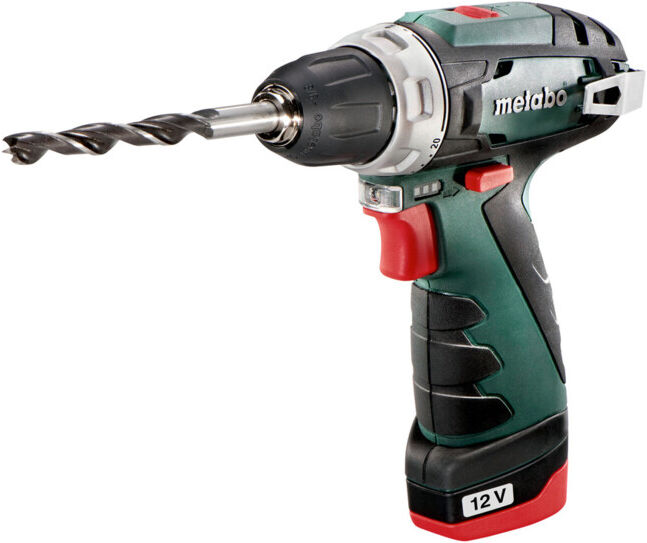 Perceuse sans fil Metabo PowerMaxx BS Mallette plastique Basic ; 10.8V 2x2Ah Li-Ion + LC 40 (600080500)