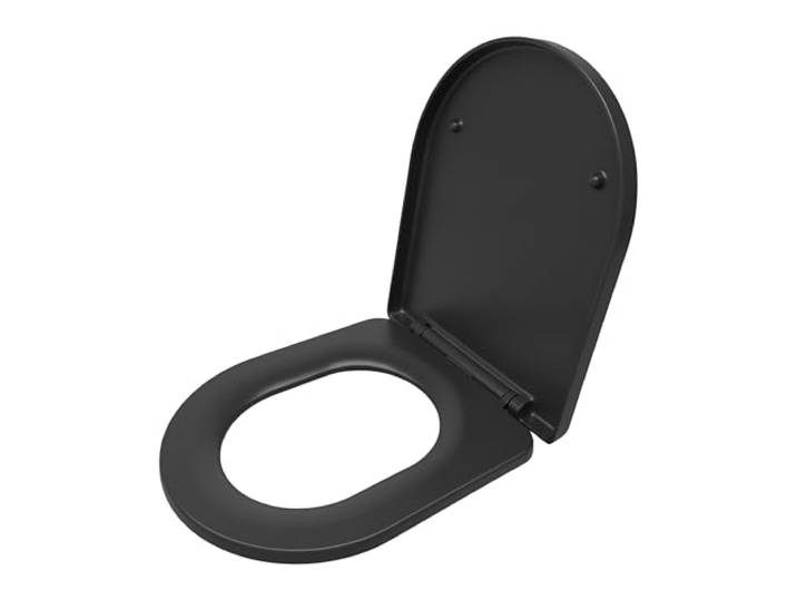 Relaxdays Toilettendeckel mit Absenkautomatik & Quick Release, 36 x 42 cm, Duroplast, Montage von Oben, D-Form, Farbwahl