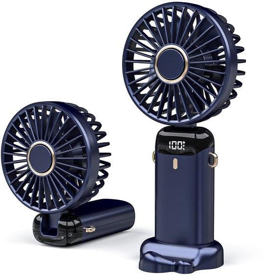 Ibenzoa Opvouwbare Mini-handventilator met 5 snelheden, 3000 mAh batterij en LED-display
