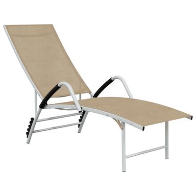 Helloshop26 - Sonnenliege Gartenliege Poolliege Gartenmöbel Textilene und Aluminium cremeweiß 02_0012930