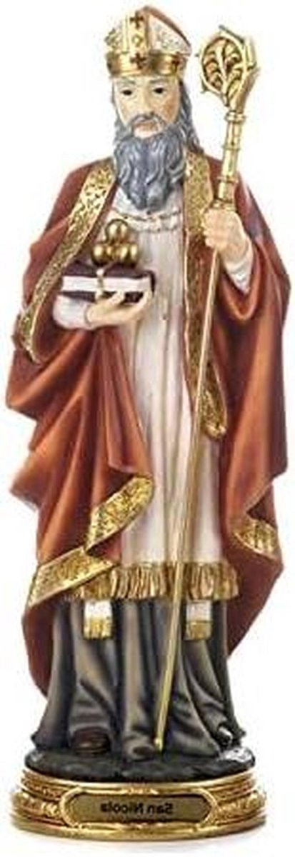 Gedetailleerd Sint Nicolaas Beeldje voor Decoratie, Hoogte: 20 cm