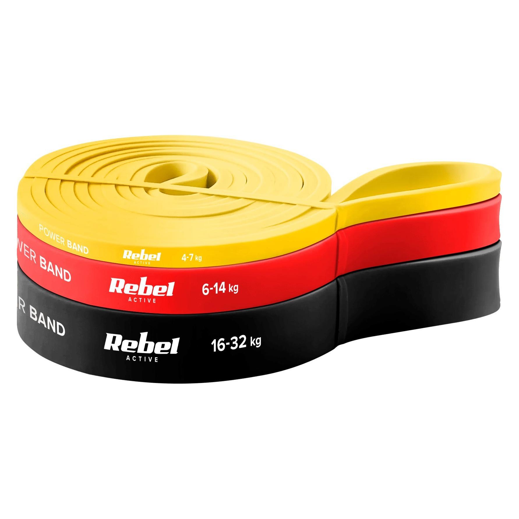 Rebel Zestaw gum do ćwiczeń lateksowy - Power Band PLs-1, 4-32 kg, 3 gumy, ACTIVE (45377895)