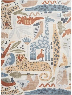 Nourison Astra Machine Washable Animal Print Area Rug