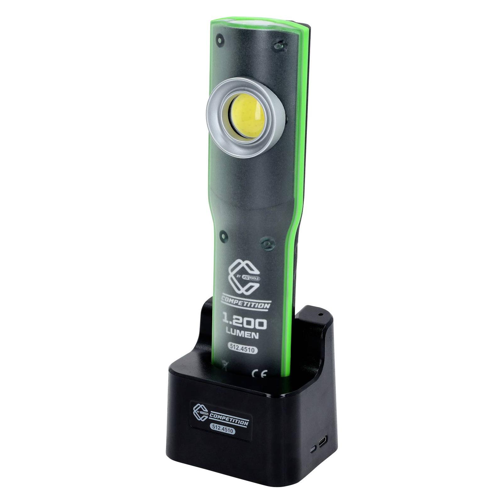 KS Tools COMPETITION LED-Arbeitsleuchte, dimmbar, 1200 Lumen, mit Ladestation (1200 lm) (512.4510)