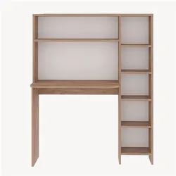 En.Casa, Schreibtisch, Schreibtisch mit Regal Onega 143x114x40 cm Holzfarben (114 x 40 x 143 cm)
