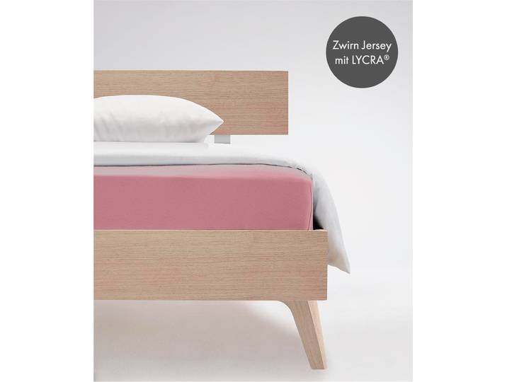 Spannbettlaken FLEURESSE Comfort , rosa, B:200cm, Jersey-Elasthan, Obermaterial: 96% Baumwolle, 4% Elasthan (LYCRA), Bettlaken, Spannbettlaken, langlebig & bügelfrei,Perfekte Passform durch POWER-STRETCH
