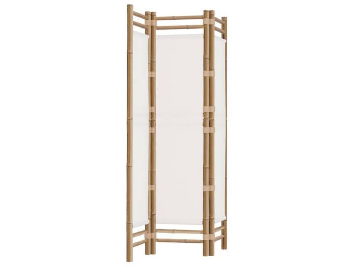 furnicato Raumteiler 3-tlg. Paravent Faltbar 120 cm Bambus und Canvas, 1-tlg., Klappbarer Sichtschutz als Raumteiler für das Wohnzimmer oder Garten