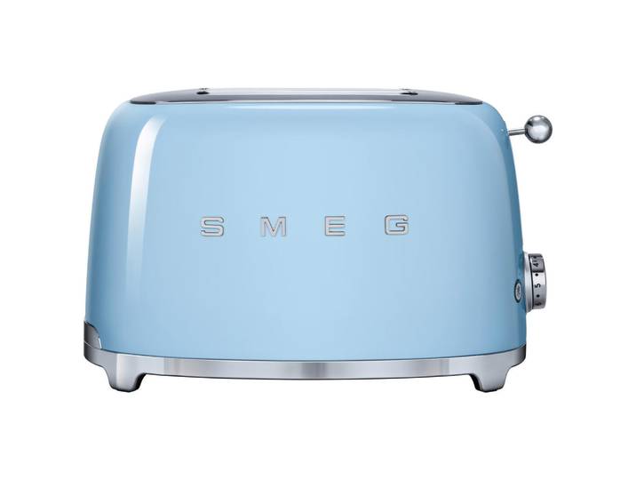 Smeg Toaster 50´s Style, Hellblau, Metall, 31x19.8x19.5 cm, Krümelschublade, Auftaufunktion, Aufwärmfunktion, automatischer Auswurf nach Röstende, automatische Zentrierung der Toastscheibe, Bagel-Funktion, Küchengeräte, Toaster
